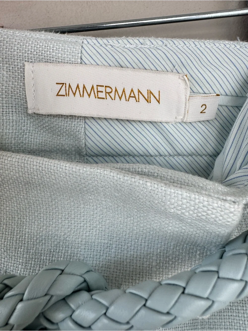 Zimmermann Natura Linen Pant Mint Size 2 (Size 12)Wide Leg Trousers Spring 2024
